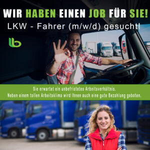 Mehr über den Artikel erfahren LKW – Fahrer (m/w/d) gesucht